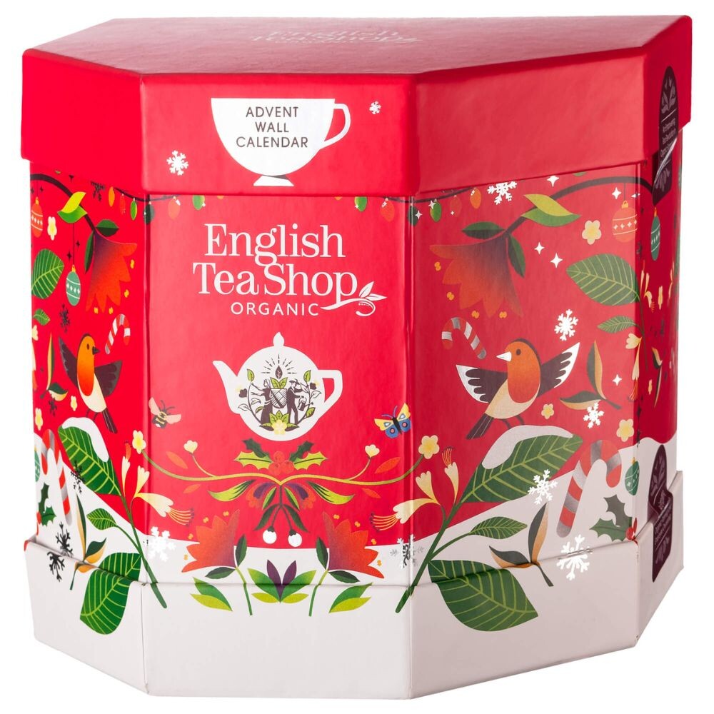 Adventní kalendář s čaji Bio 13 příchutí 25 pyramidek English Tea Shop