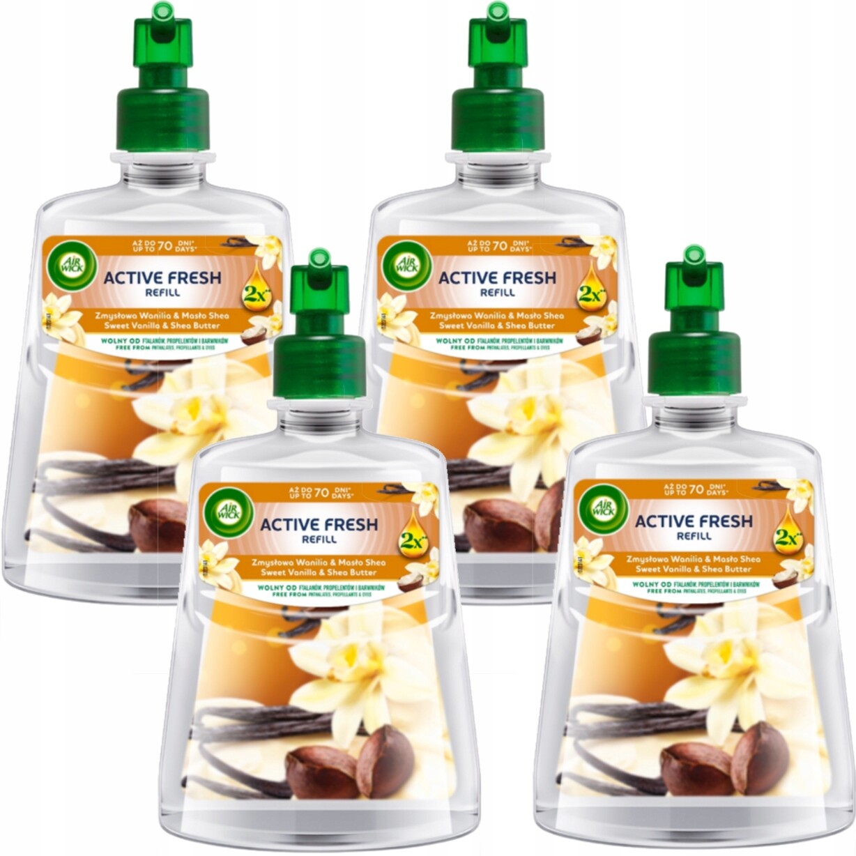 Air Wick Active Fresh refill Smyslná Vanilka & Bambucké máslo 228 ml x4