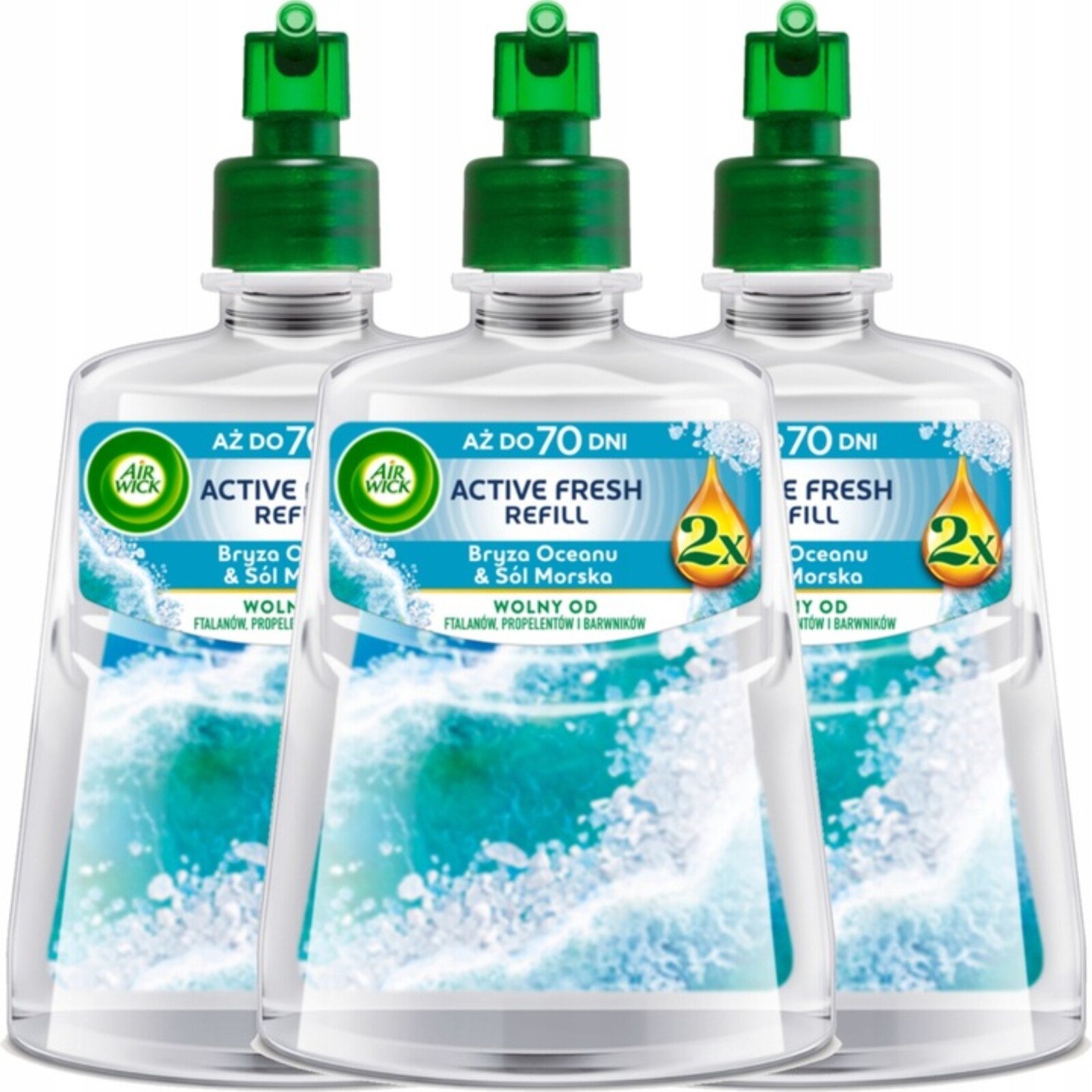 Air Wick Active Fresh refill Bryza Oceanu & Mořská sůl 228 ml x3