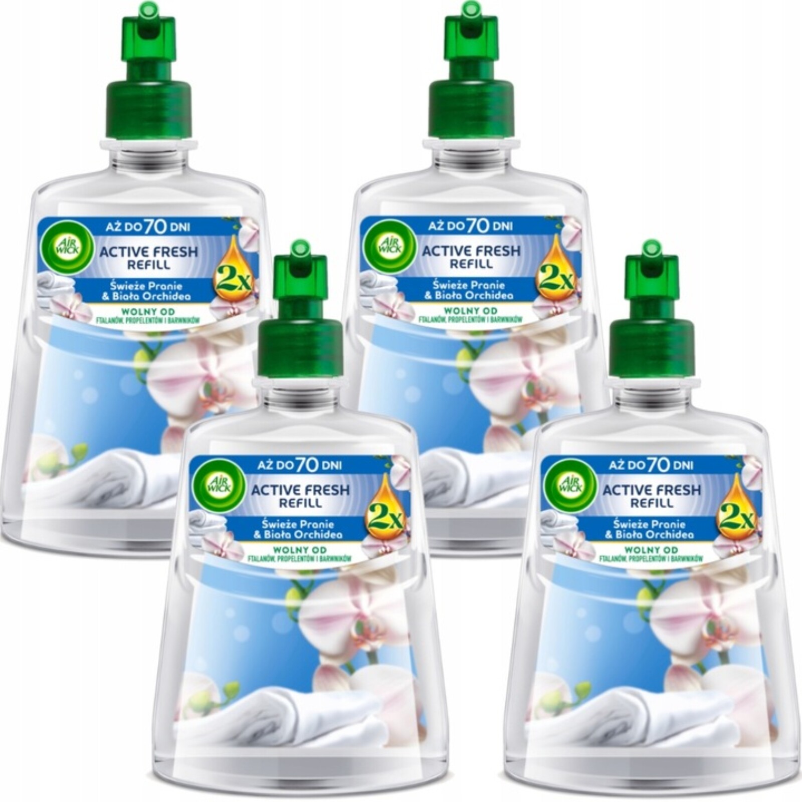 Air Wick Active Fresh filtr Čerstvé prádlo & Bílá Orchidej 228 ml x4