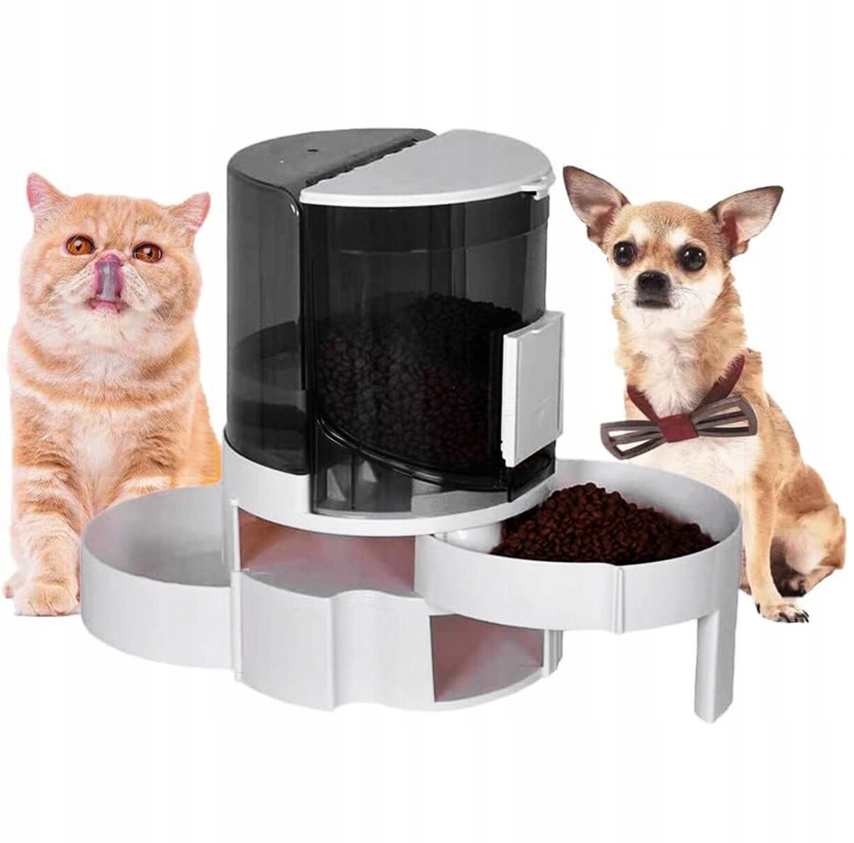 2V1 Inteligentní Dávkovač Krmiva Vhodný Pro Kočky A Psy, Rozvaděč Vody