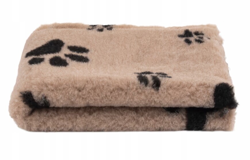 DryBed Blovi VetBed A+ pelíšek pro zvířata béžový s tlapkami L: 150 cm x 100 cm