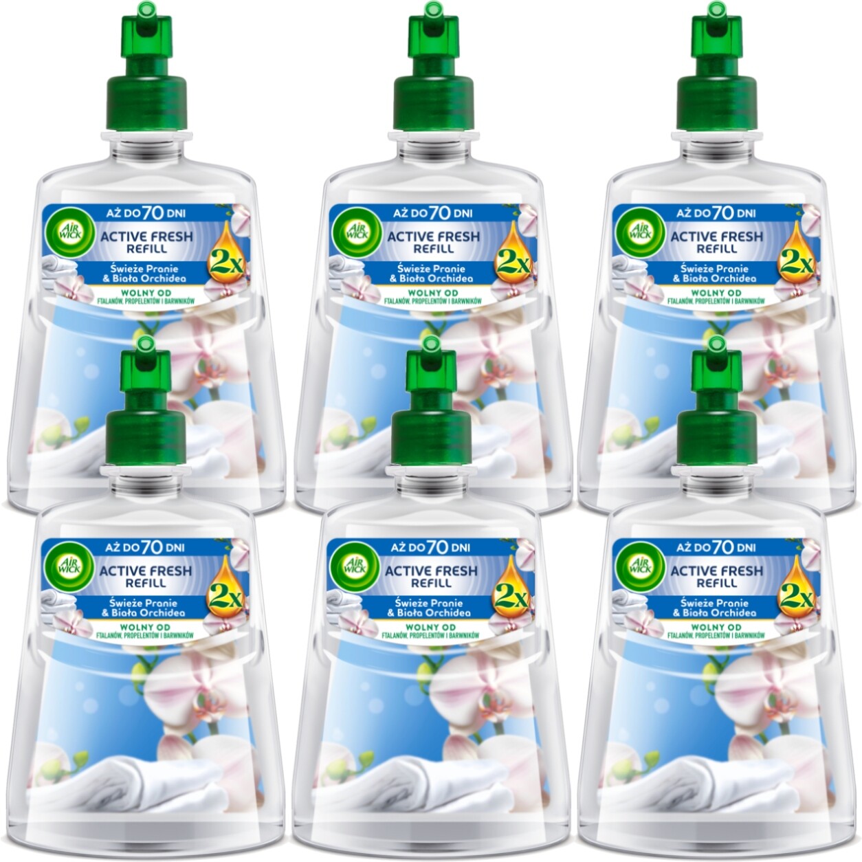 Air Wick Active Fresh filtr Čerstvé prádlo & Bílá Orchidej 228 ml x6