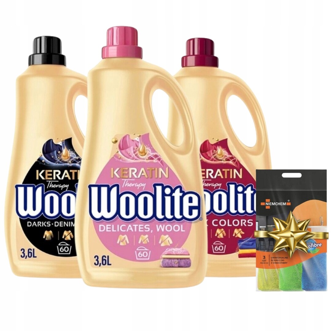 Woolite Delicate Dark Color Tekutý prací prostředek 3x3,6 l Dárek
