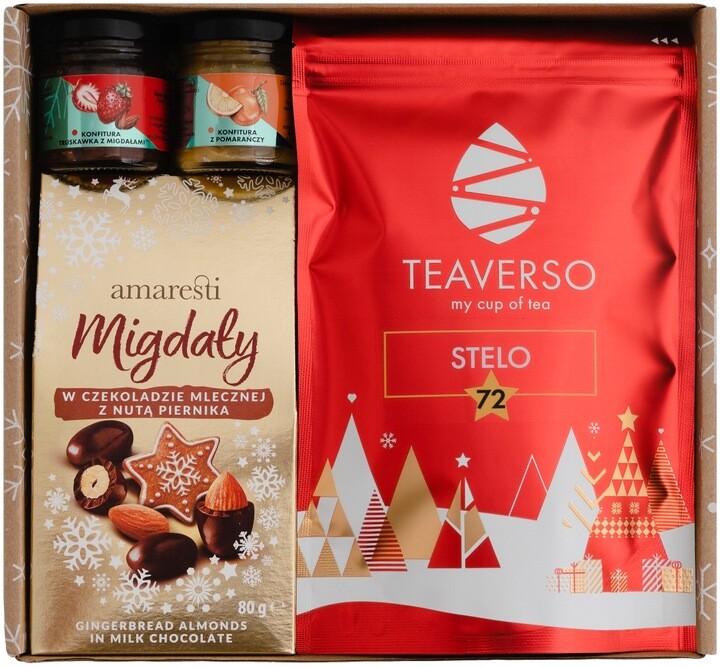 Sada Košík Dárková Krabička Vánoční Čaj Čaj Dárek Ovoce Džemy