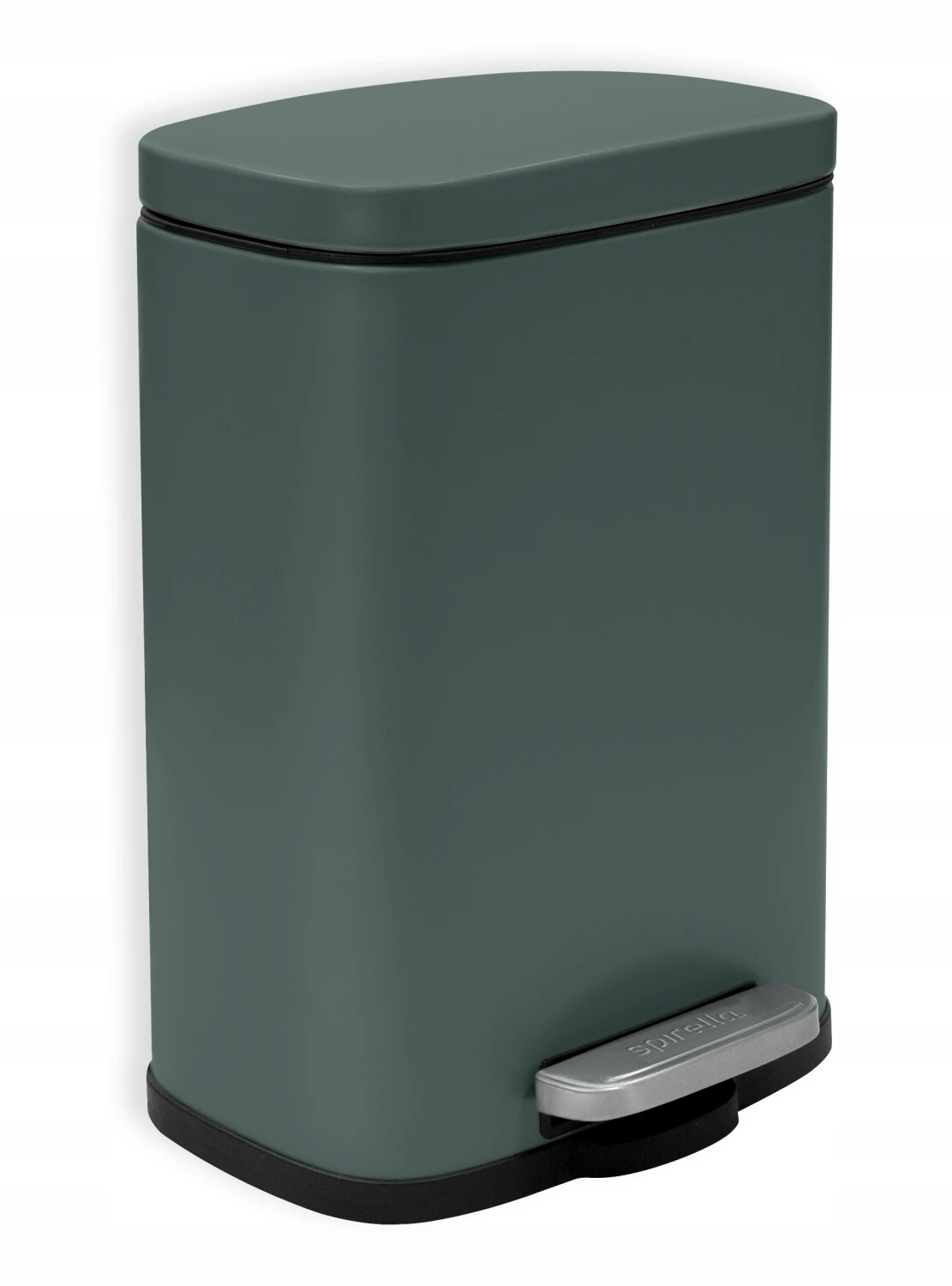 Spirella pedálový odpadkový koš Akira, matná tmavě zelená ocel, 5 L