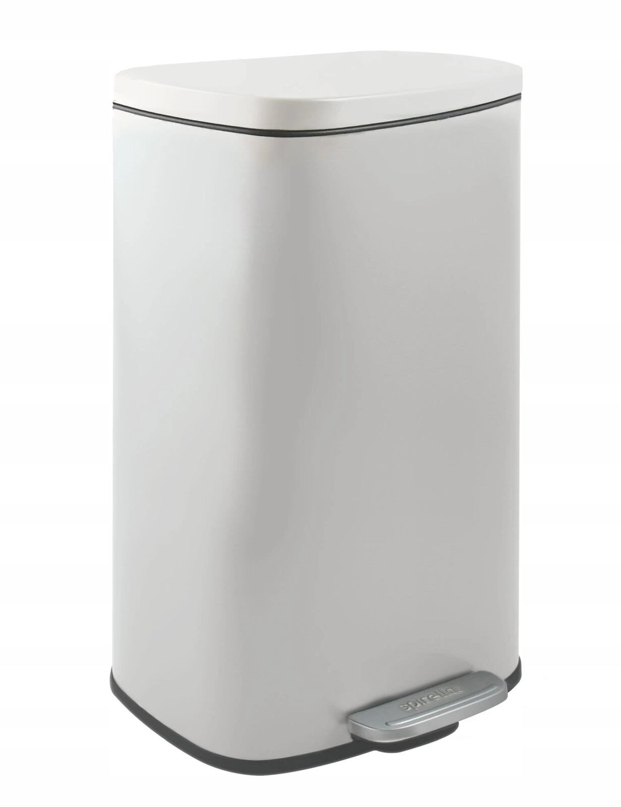 Spirella pedálový odpadkový koš Akira, matná bílá ocel, soft-close, 50 L