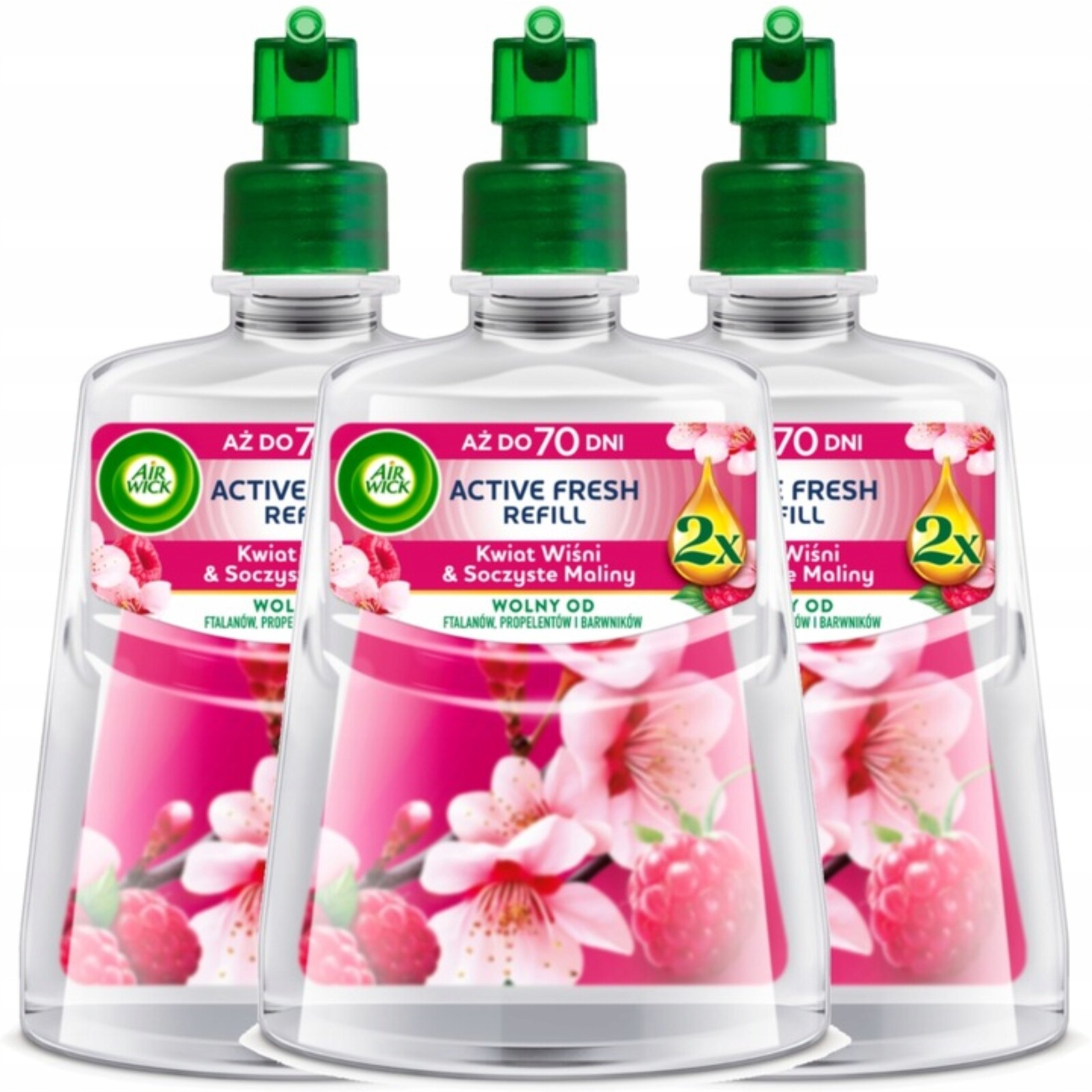 Air Wick Active Fresh refill Višňový Květ & šťavnaté maliny 228 ml x3