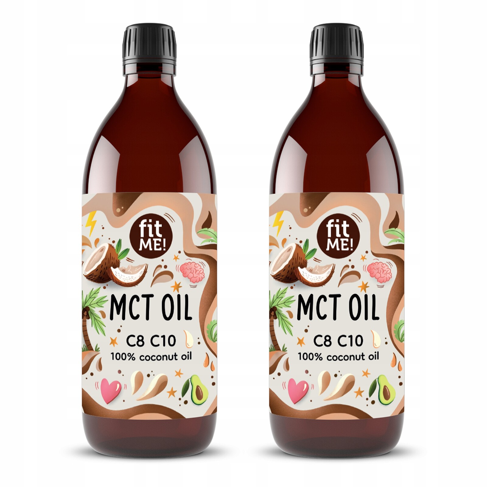 Mct olej z kokosu 2 x 500 ml 100 % kokosový Coconut keto C8+C10 přírodní