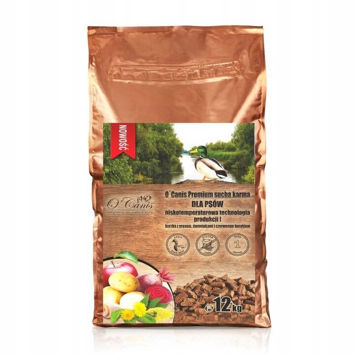 Suché krmivo pro psy O'Canis Premium s kachnou, prosem a bramborami 12 kg