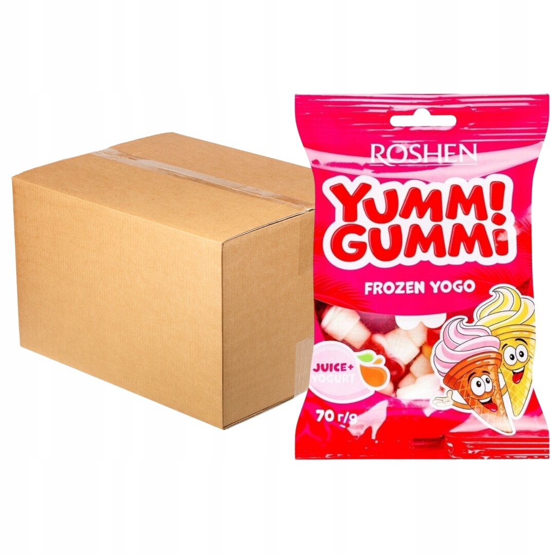 Roshen Yummi Gummi mražené jogové Želé Bonbony 70 g x 22 kusů