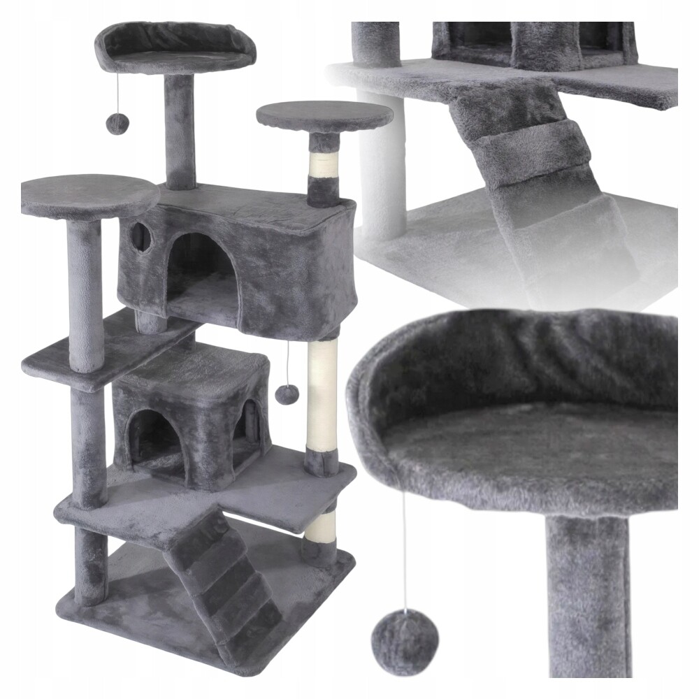 Škrabadlo Pro Kočky Pelíšek Domeček Vysoký Sloupek Věž Na Škrábání Koček 130 CM