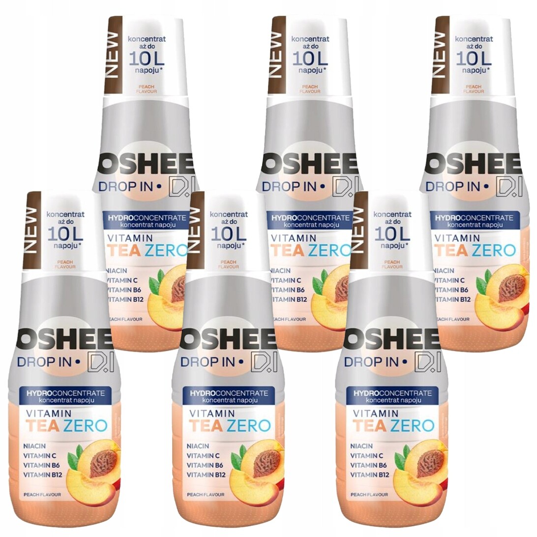 6 X Sirup Oshee Drop In Ice Tea Broskev Nula Do Saturátoru 500 ML