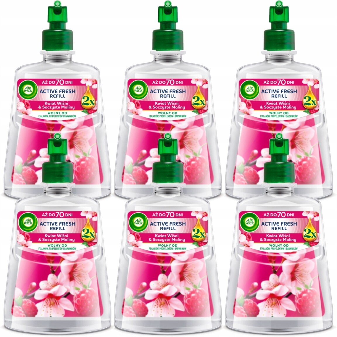 Air Wick Active Fresh refill Višňový Květ a šťavnaté maliny 228 ml x6