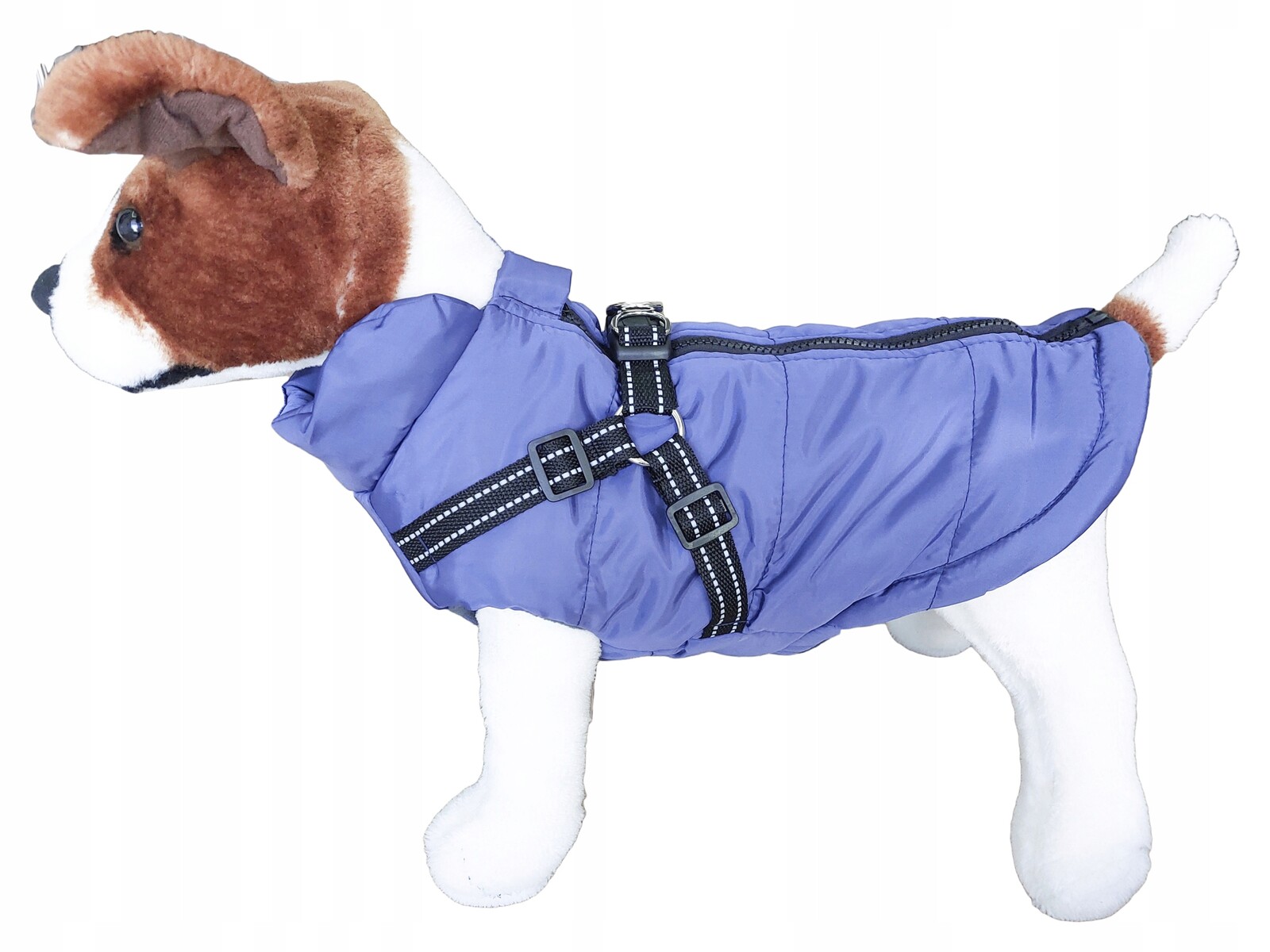 Podzimní Zimní Bunda Pro Psa S Ramenními Popruhy Na Zip Fialová Shih Tzu L