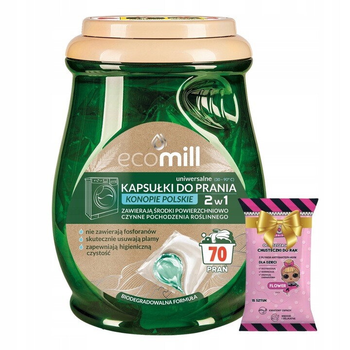 Ecomill univerzální prací kapsle Polské Hemp 70 ks Dárek