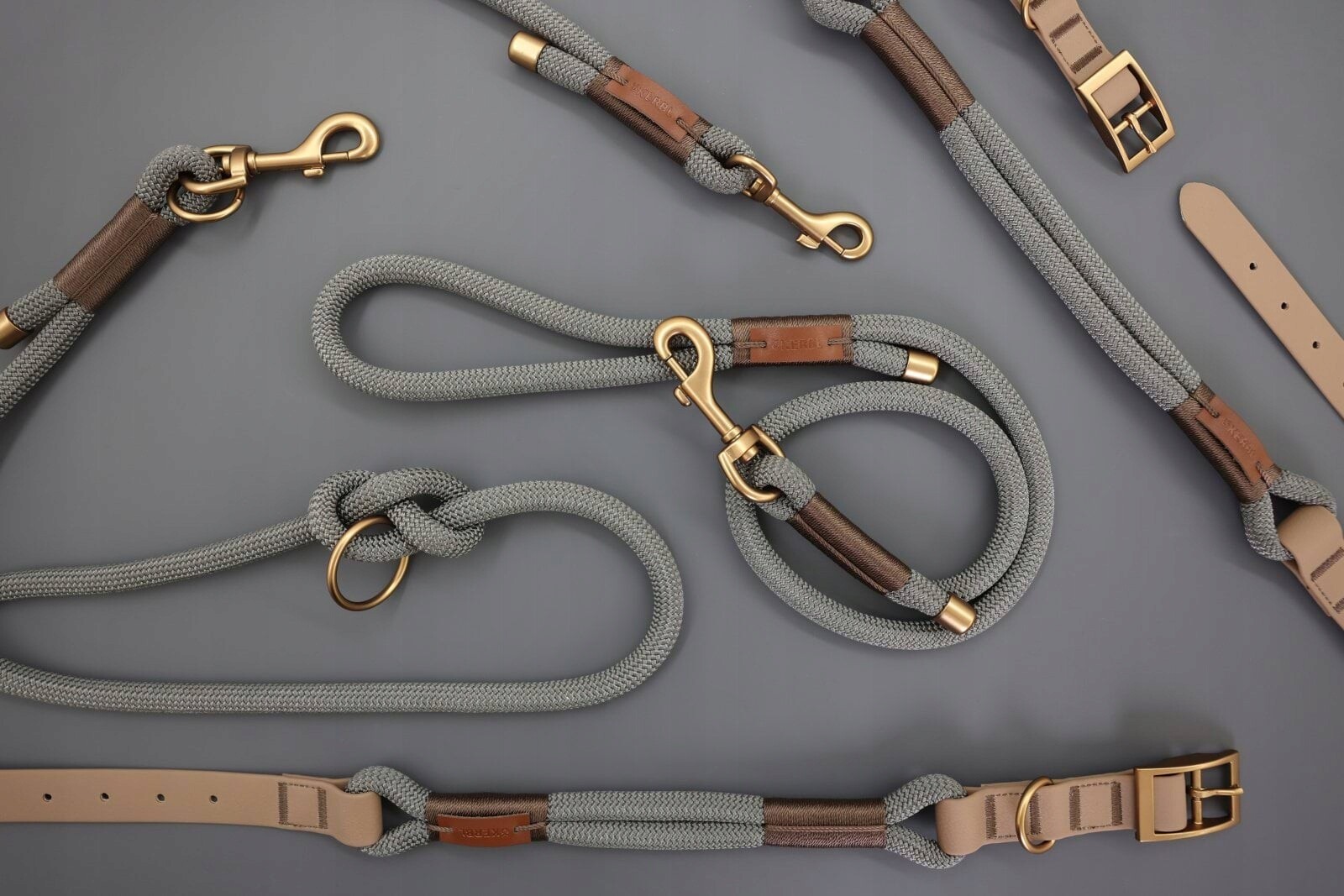 Vodítko pro psa Monte Carlo, 100 cm x 12 mm, šedá/hnědá barva, Kerbl