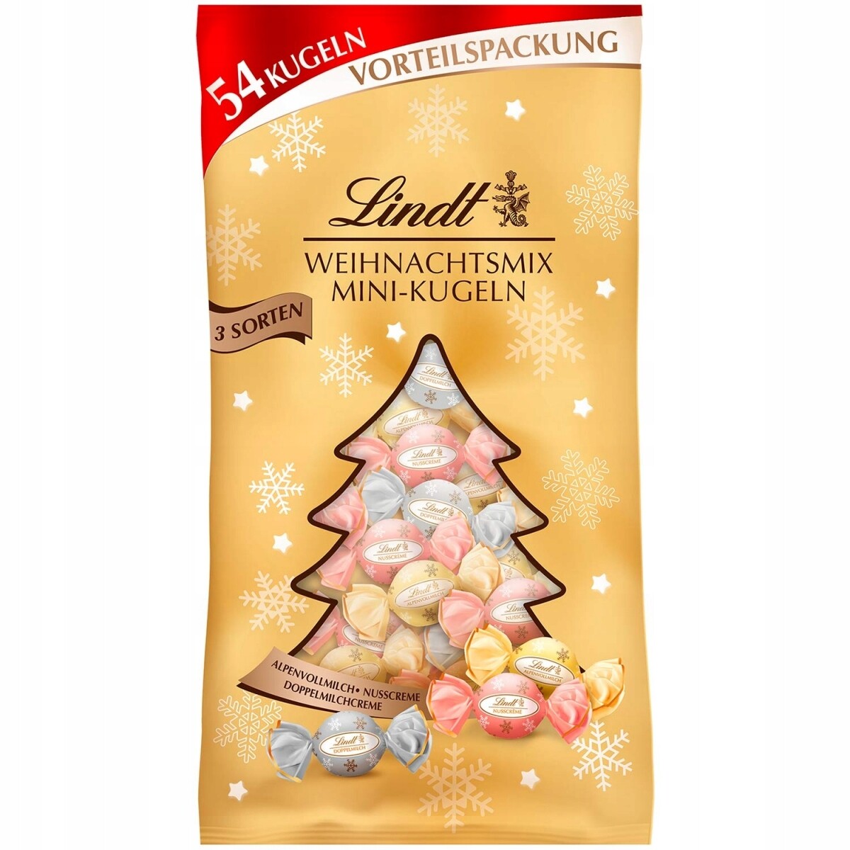 Lindt mini Kuličky Bombičky Čokoládové přívěsky 54ks 268g