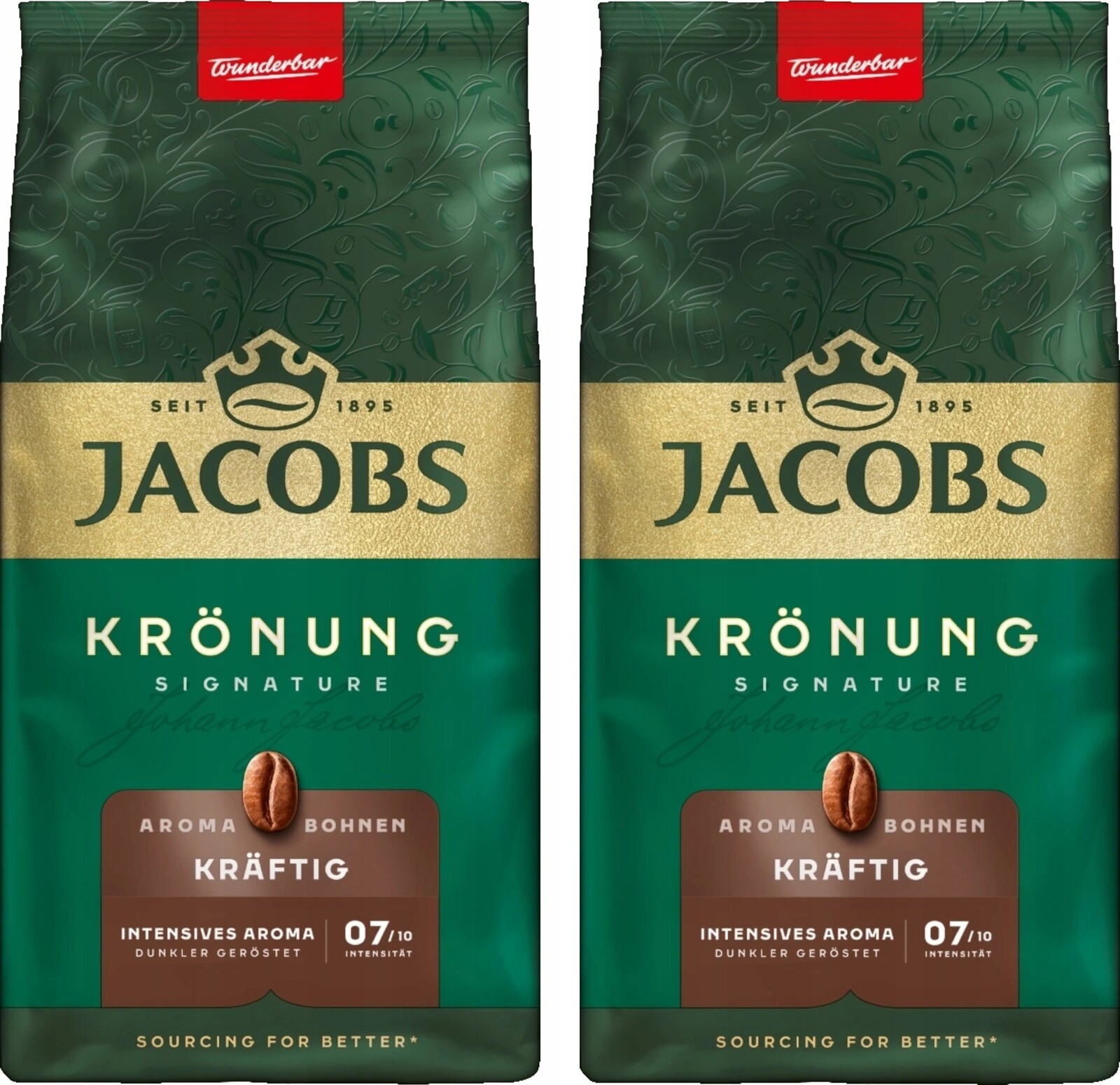 Káva zrnková Jacobs Kronung Aroma Bohnen Kraftig 1 kg (2x500 g)