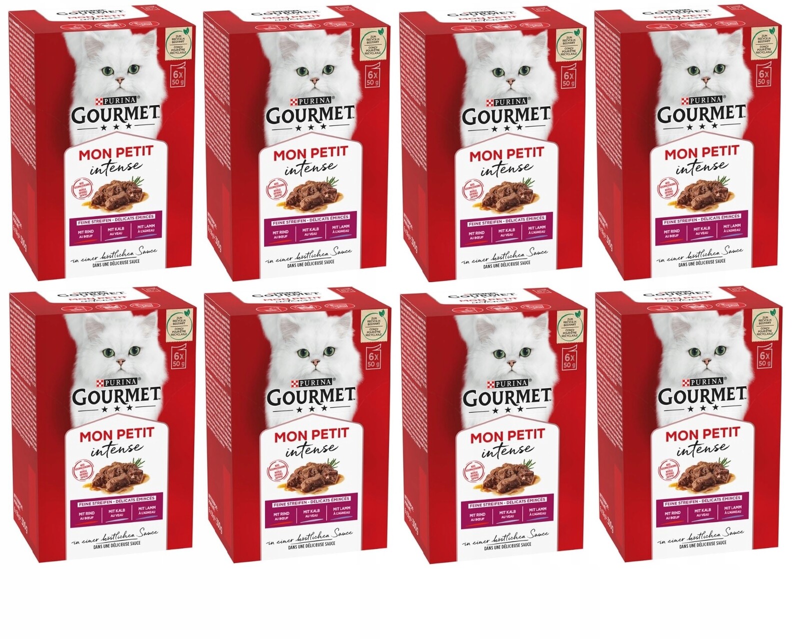 Purina Gourmet mon petit mokré krmivo pro kočky balíček masových příchutí 48x50g