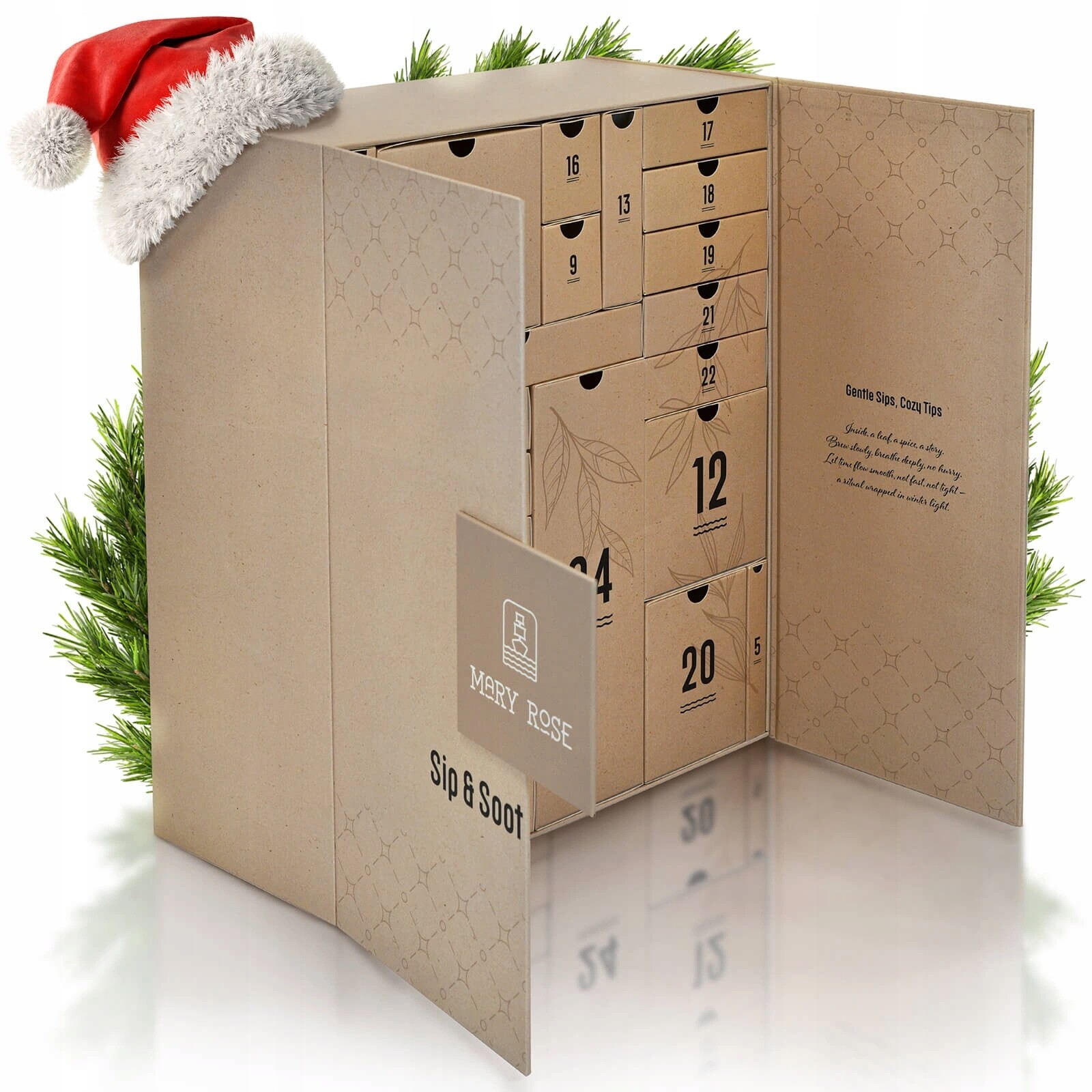 Adventní kalendář Mary Rose Čaje Matcha Příslušenství Dárek Na Vánoce
