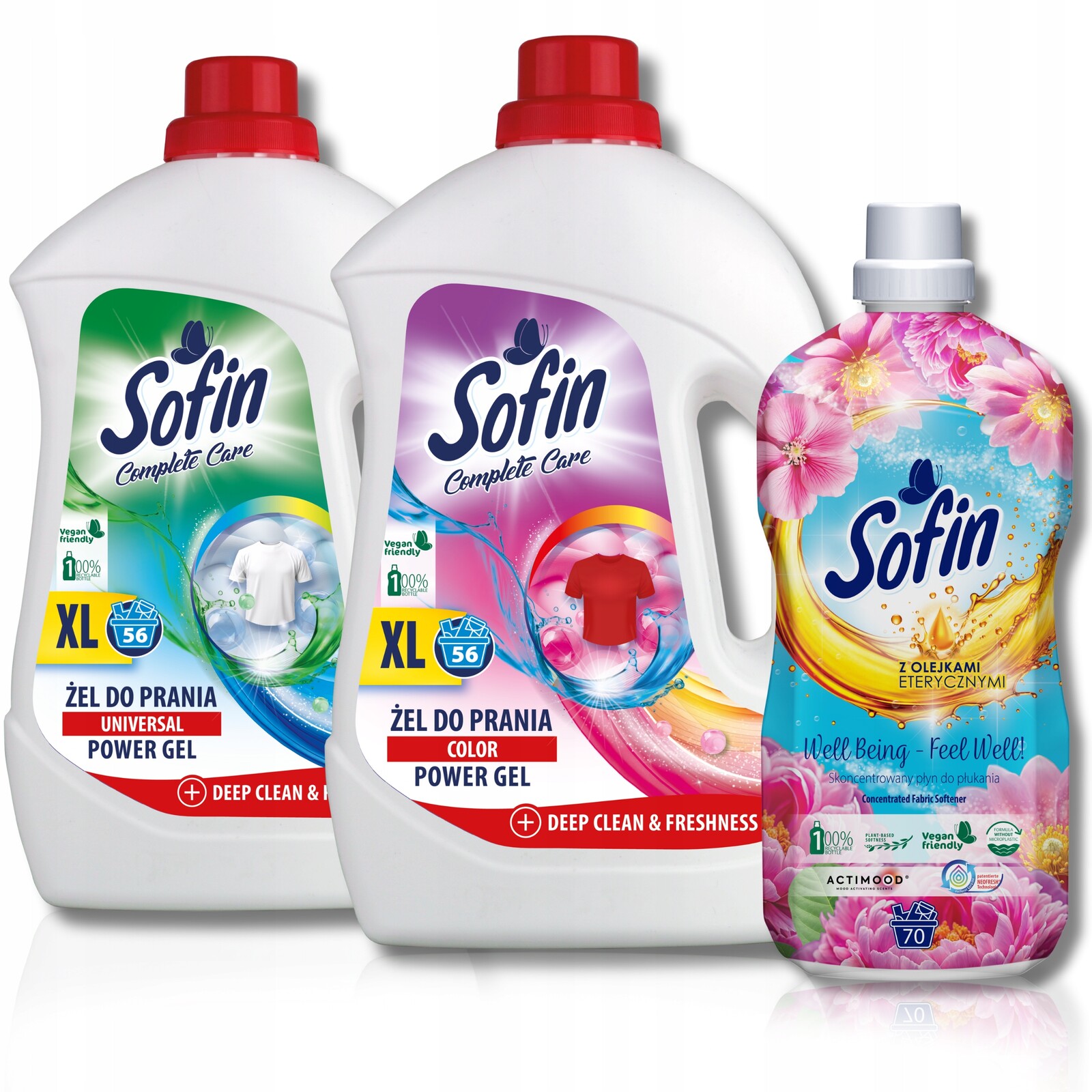 Sofin Prací Gel na bílé prádlo 2,52 l Tekutá aviváž 1,4 l 2+1 ks