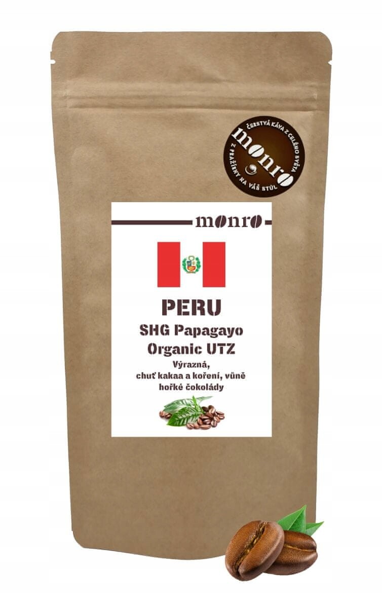 Peru Papagayo Organic káva 100% Arabika 500g