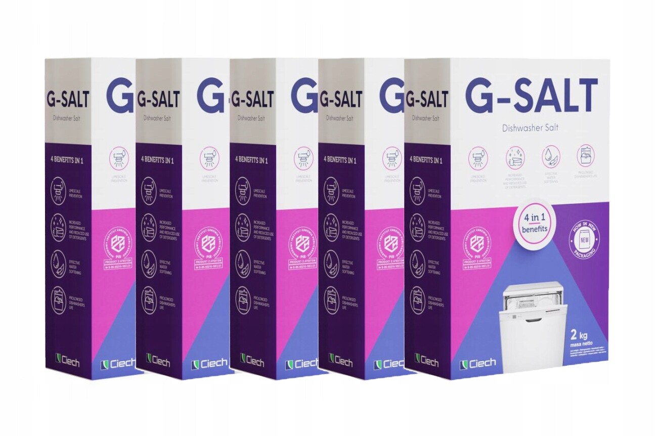 2 x Sůl Do Myčky Granulát Komplet 5 Balení 10 kg