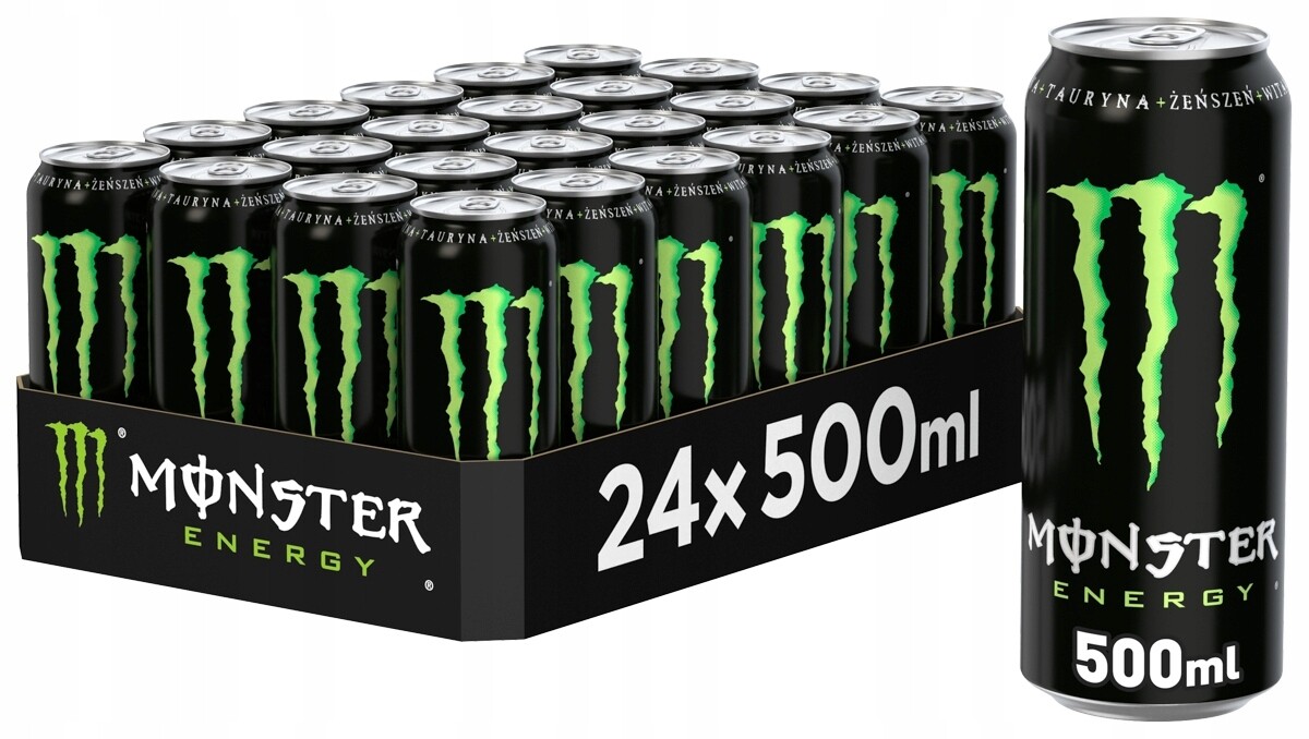 24 x Energetický nápoj Monster Energy Green Energy 500 ml
