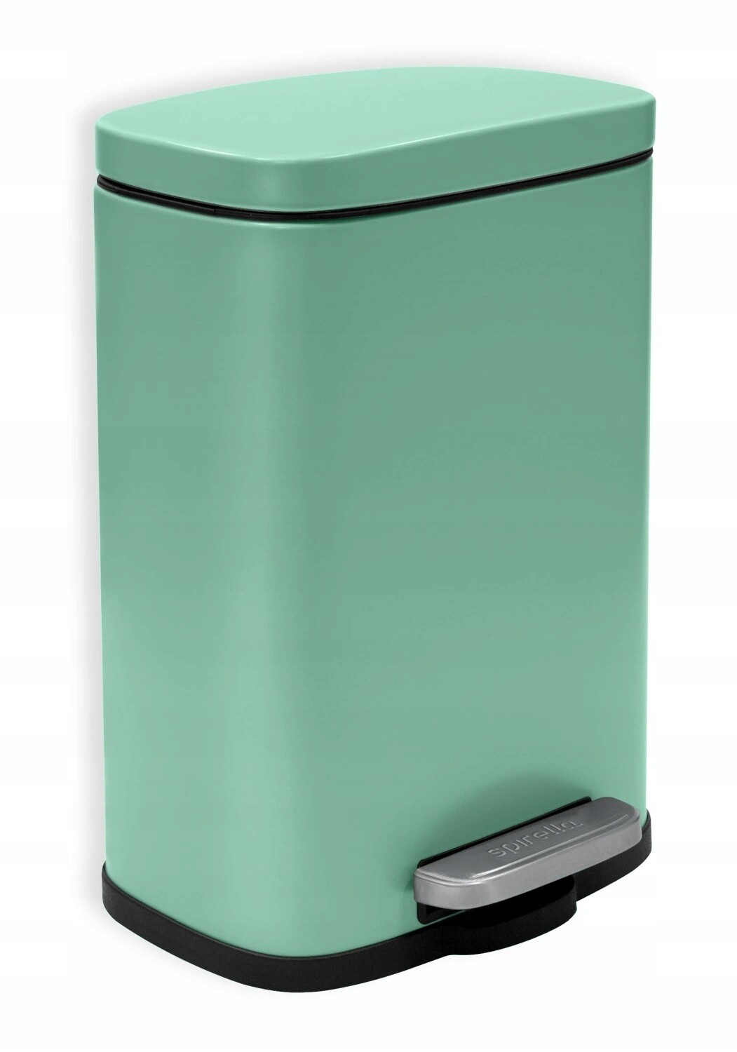 Spirella pedálový odpadkový koš Akira, matná zelená ocel, 5 L