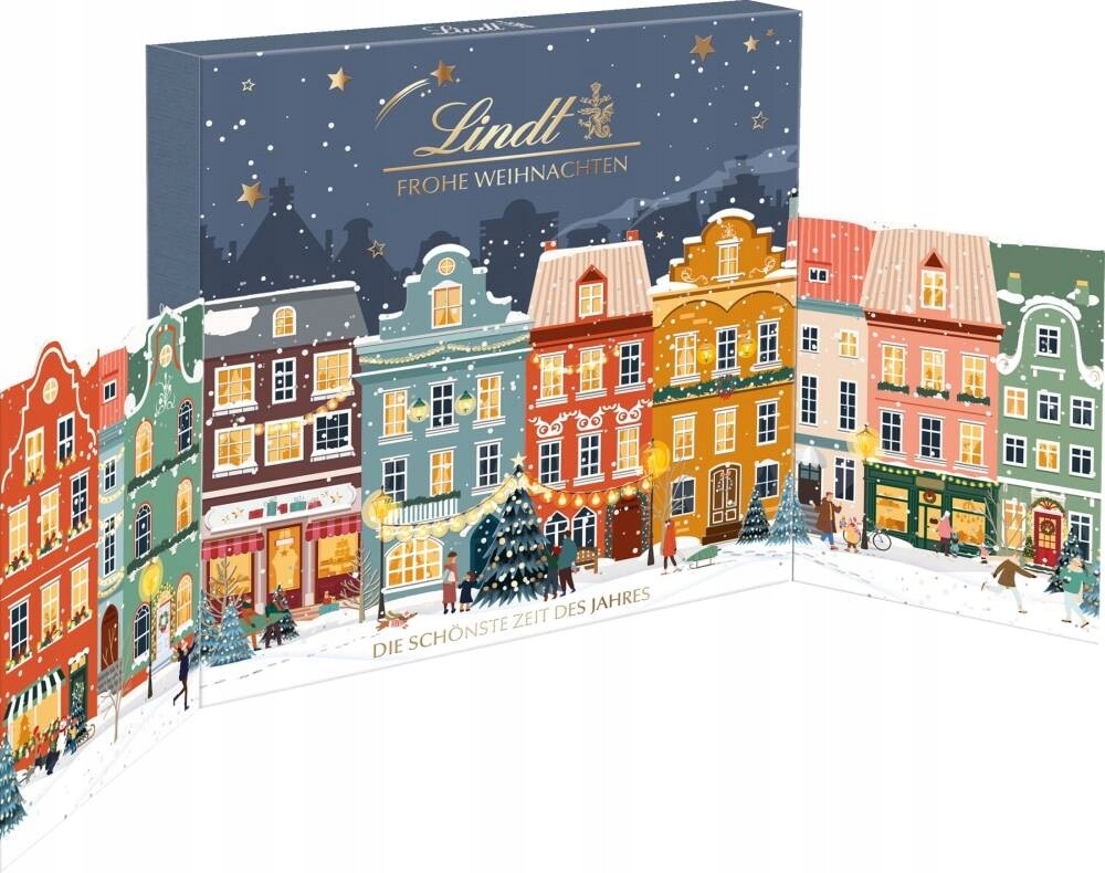 Lindt Adventní kalendář Zimní domky 2025 24 čokoládek Německo