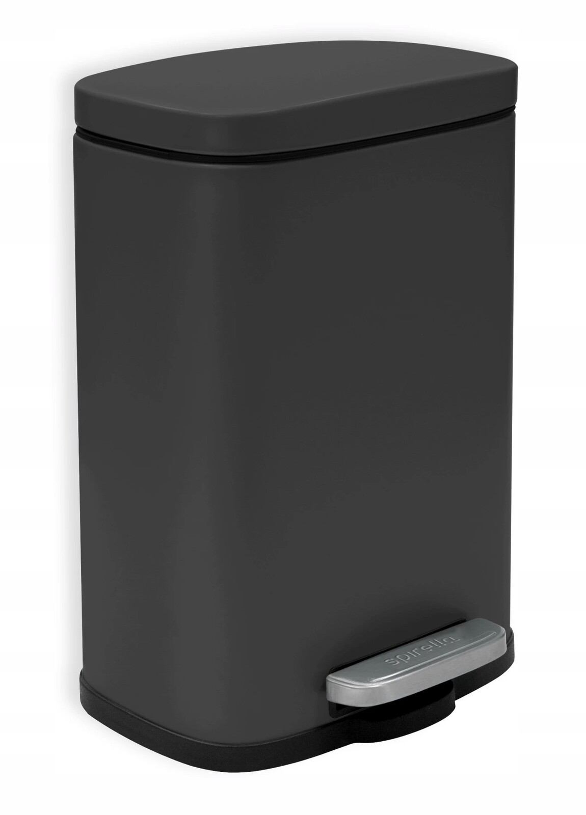 Spirella pedálový odpadkový koš Akira, matná černá ocel, 5 L