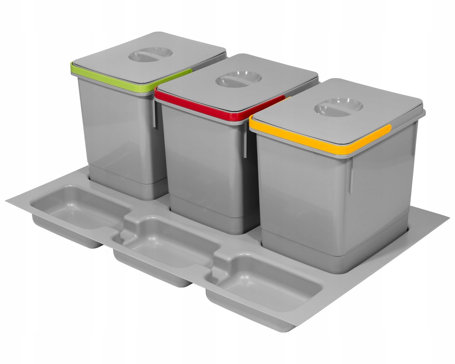 Koš Segregator 800 MM Na Odpadky Rubio 3x15L Šedý Amix Vložka Nádoby