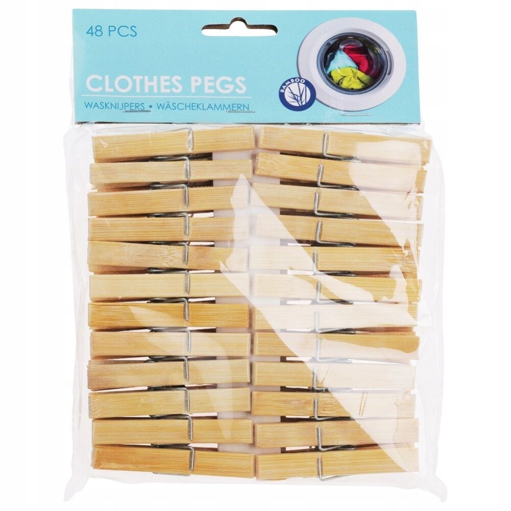 Klipsy Kolíčky na praní dřevěného oblečení 48ks K3