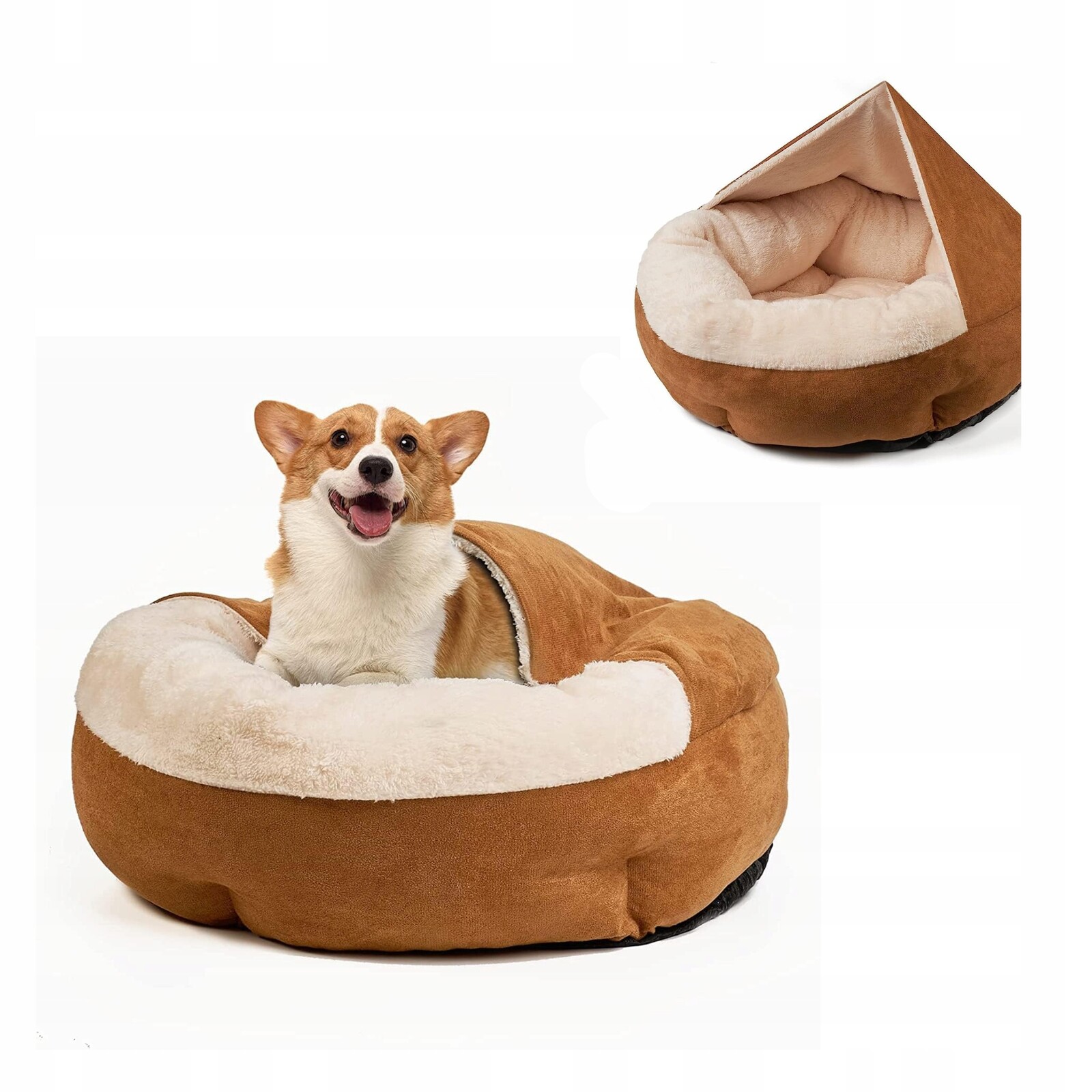 Pelíšek Pro Psa Kočku S Kapucí Polštář kulatý nadýchaný polštář