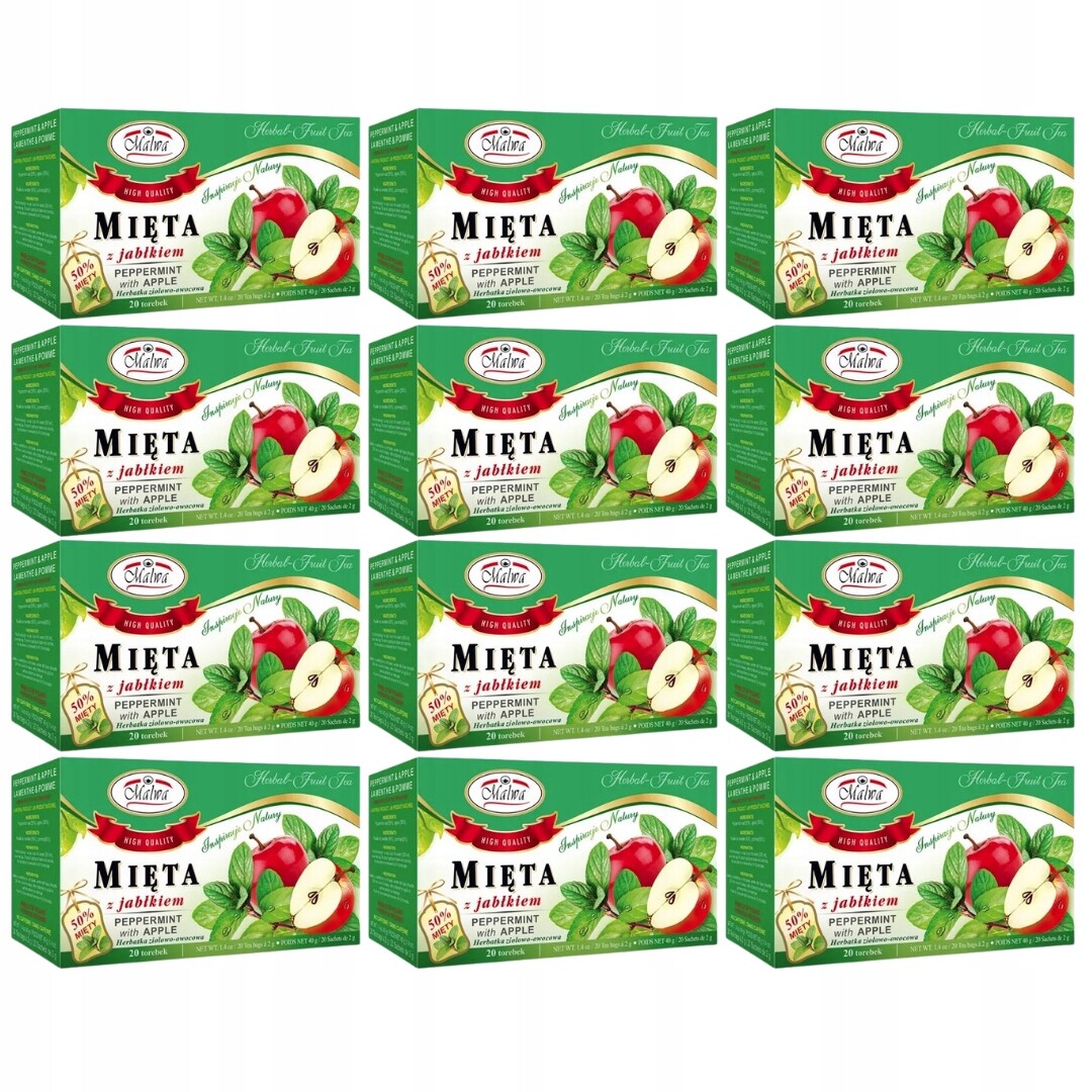 Malwa Čaj máta s jablkem 40 g (20 x 2 g) x 12 kusů