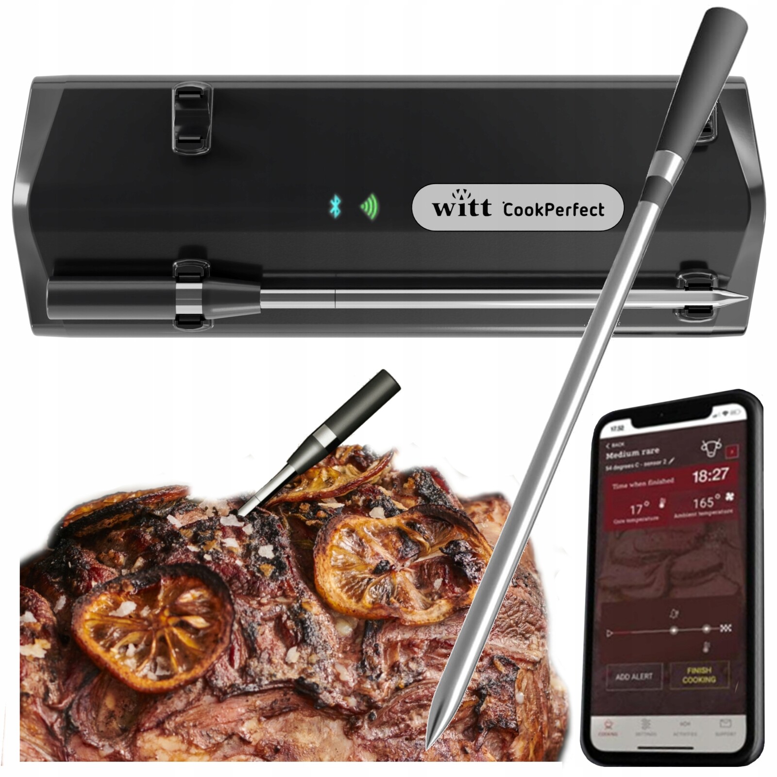 Kuchyňský teploměr Bezdrátová sonda Witt CookPerfect Single Aplikace