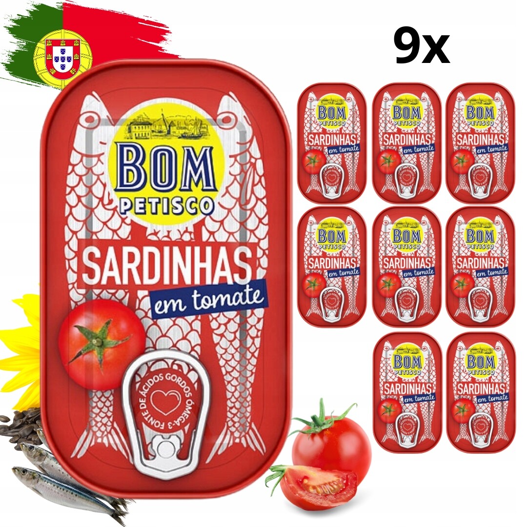 12 x sardinky v rajčatové omáčce Portugalské v oleji 120 g Bom Petisco