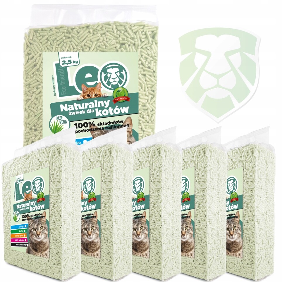 Bezprašné, biologicky odbouratelné tofu stelivo pro kočky – Aloe Leo 15 kg