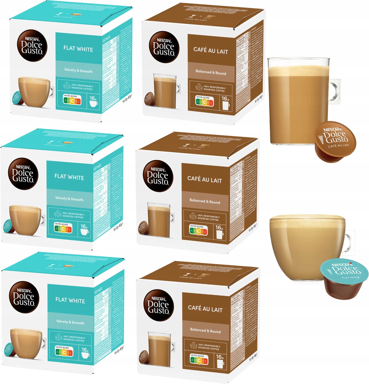 Kapsle Dolce Gusto Flat White Cafe au Lait 96