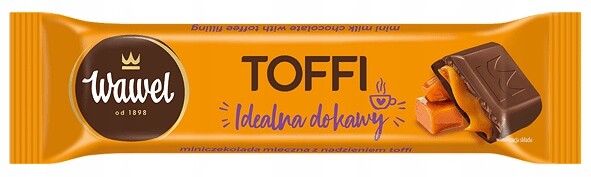 Tyčinka mléčné čokolády Wawel s karamelovou náplní 41g