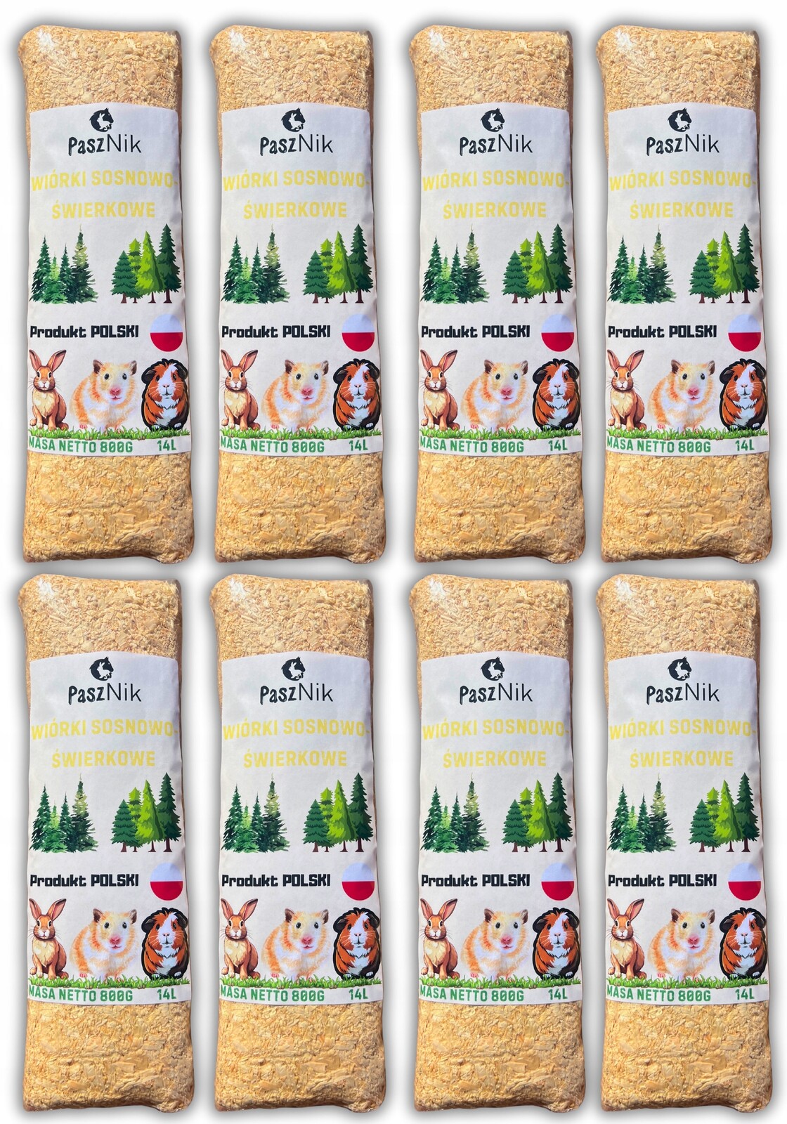 Piliny Přírodní Substrát Pro Hlodavce Křeček Kočka 8X 1000G 1600L Odprášené Příroda