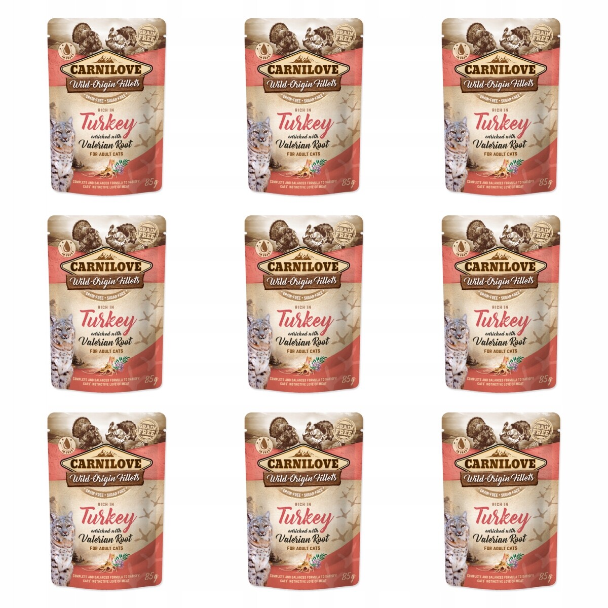 Kapsička Carnilove Cat krůta s kozlíkem lékařským 85g balení 9 ks