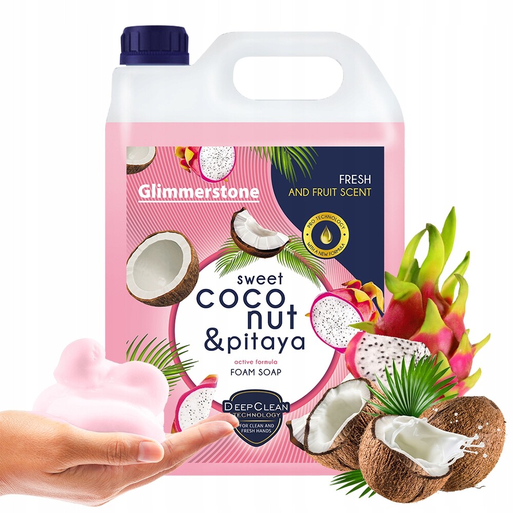 Zásoba Pěnového Mýdla Čerstvý Kokos A Pitahaya Do Dávkovačů 5 L