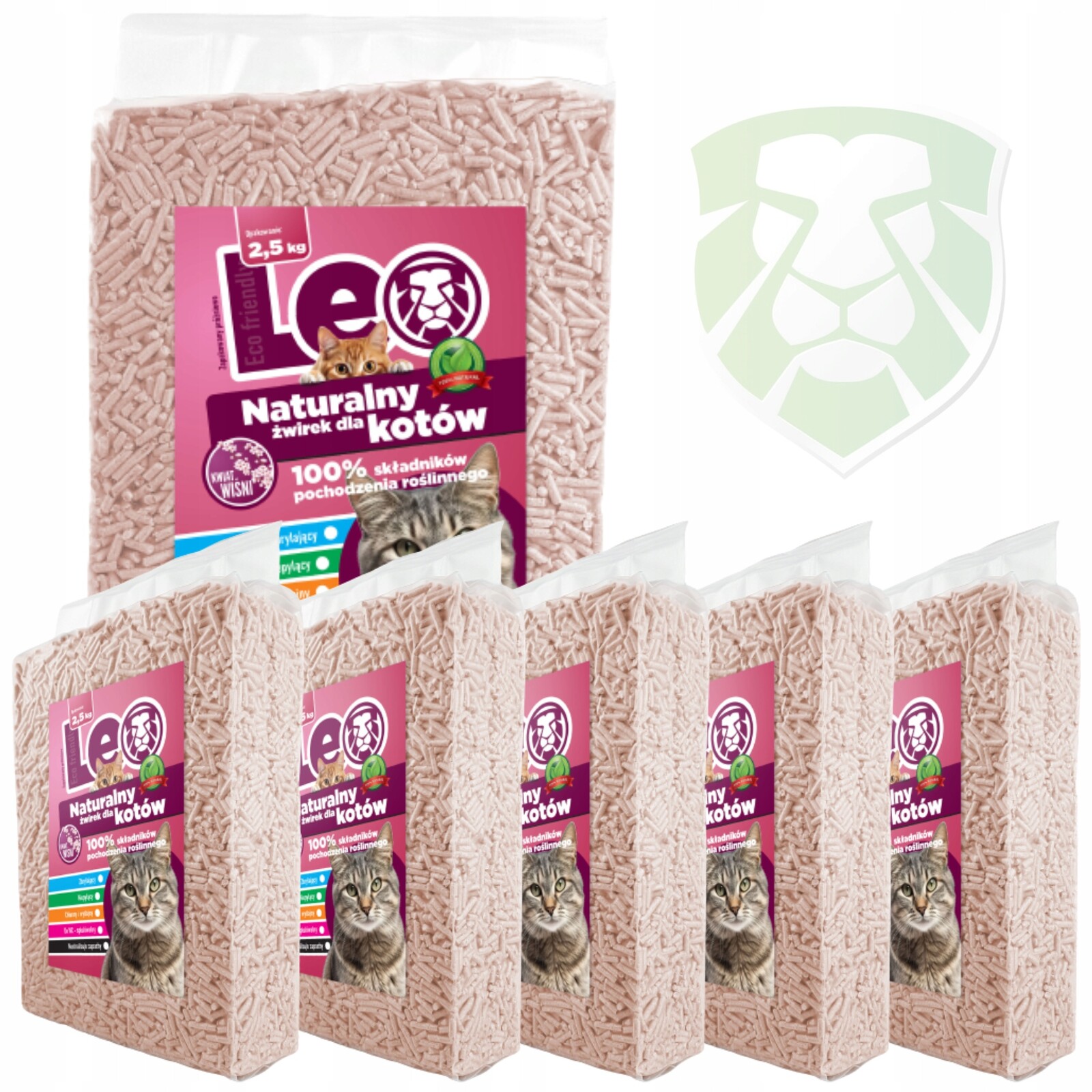 Stelivo pro kočky tofu Leo Višňový květ 15 kg hrudkující, bezprašné Eco