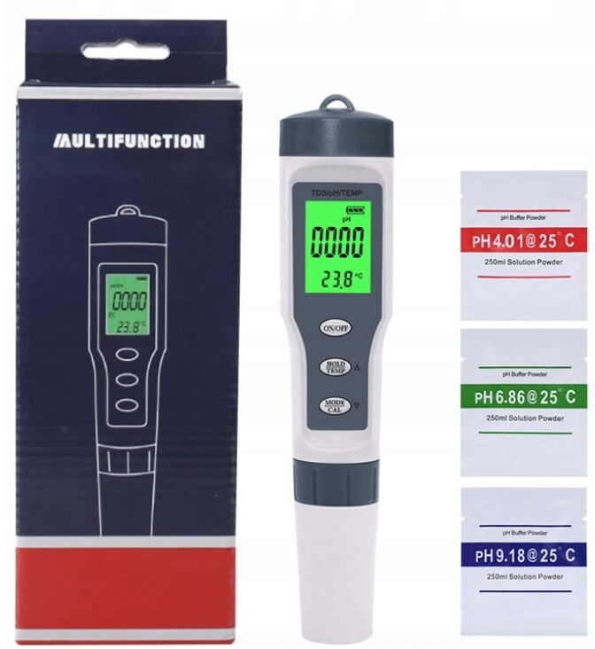Ph tester mernik vody s teplotní kompenzací, přesné měření zásobníku