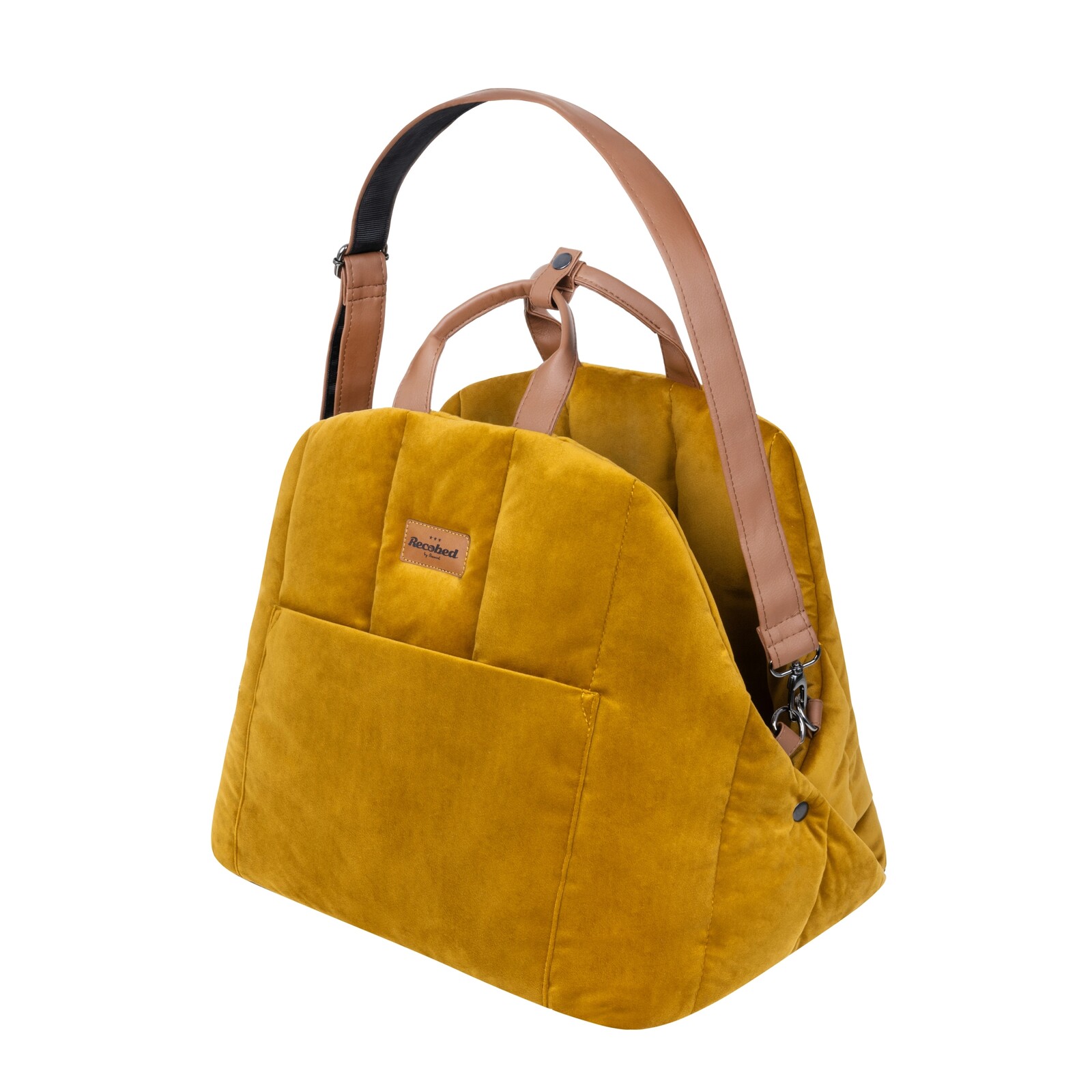 Velurová přepravní taška, barva medová