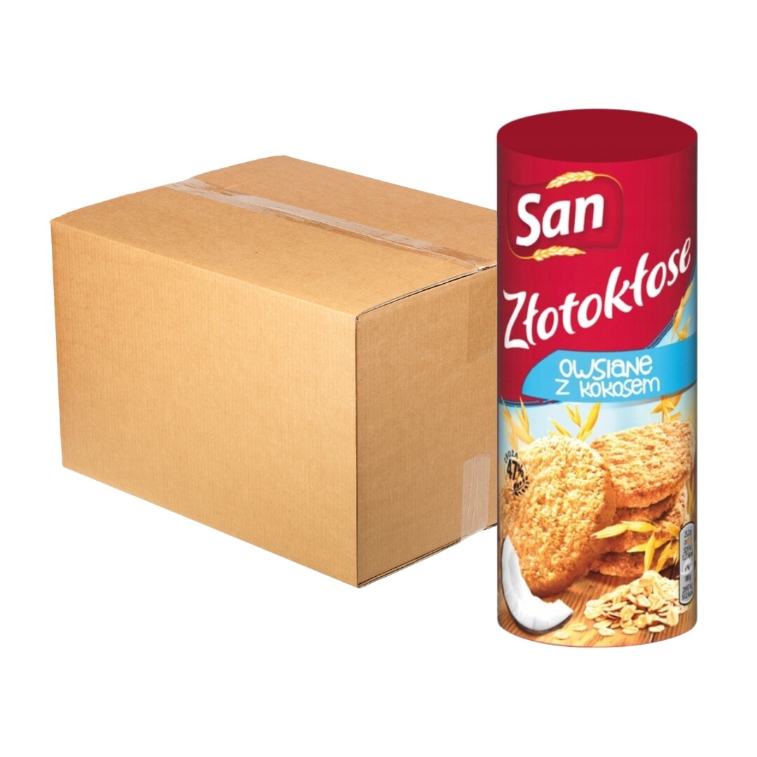 San Zlatoklasé ovesné sušenky s kokosem 188 g x 24 kusů