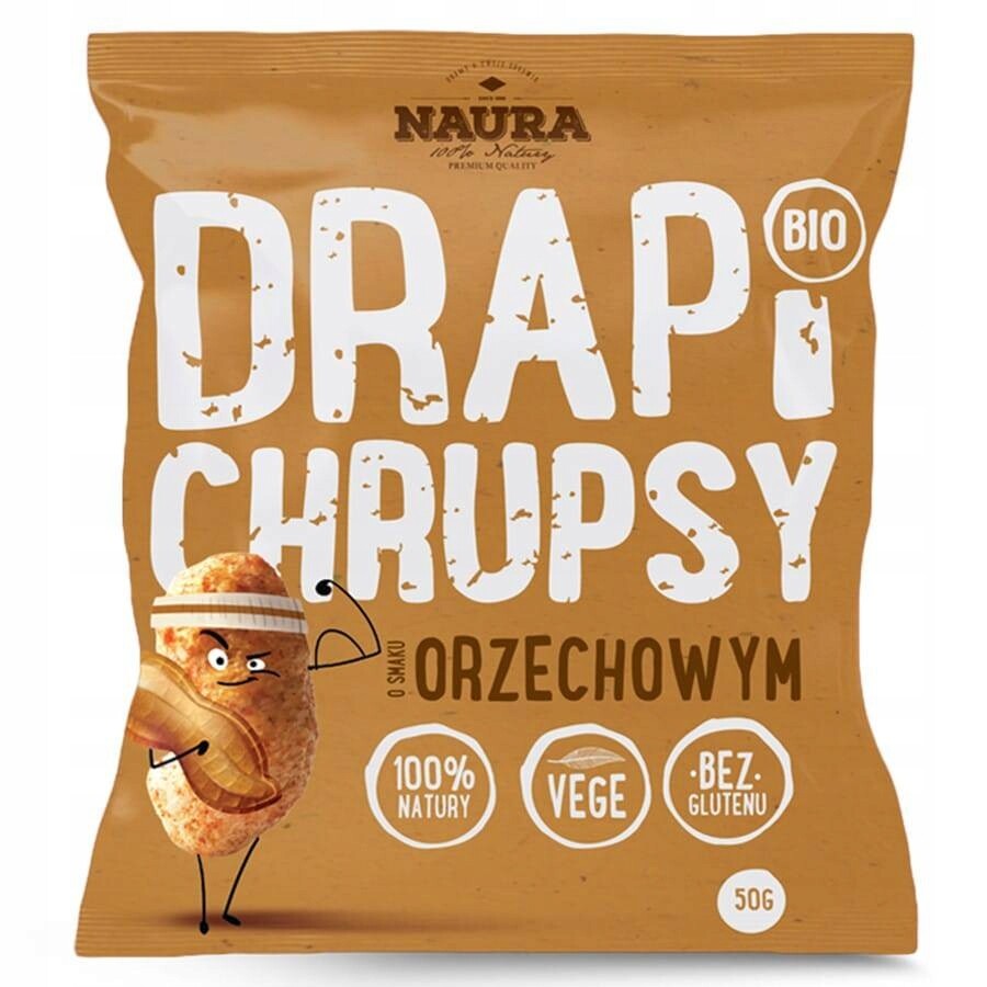 Křupky Drapi Chrupsy s oříškovou příchutí Naura Bio, 50 g