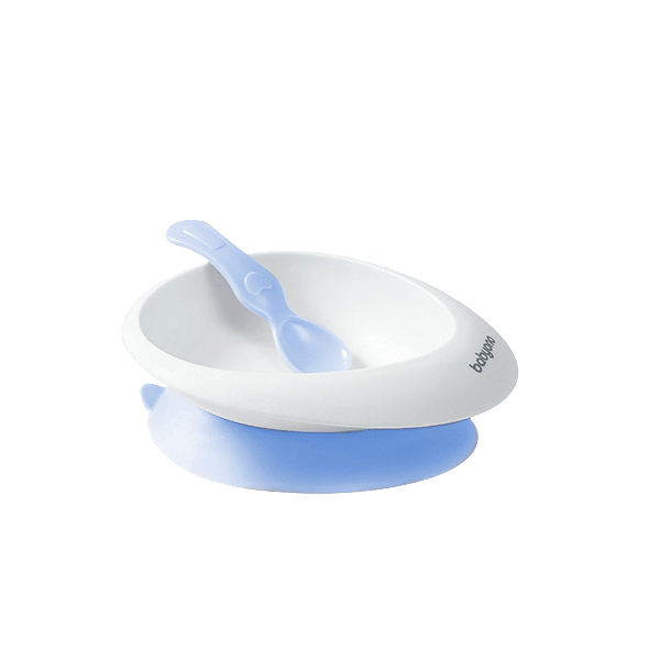 BABY ONO Miska s přísavkou a lžičkou modrá 6m+ 230 ml